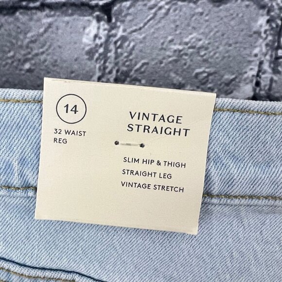 Universal Thread Vintage Straight Stretch Button Fly Jeans Size 14 Ankle Length - Picture 11 of 13